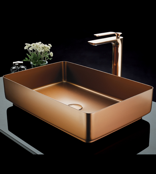 Stainless Steel Wash Basin - Matt Rose Gold – Aquant India