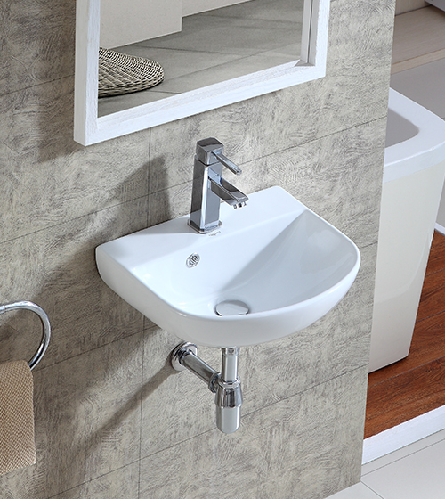 Ceramic Wall-Mounted Wash Basin – Aquant India