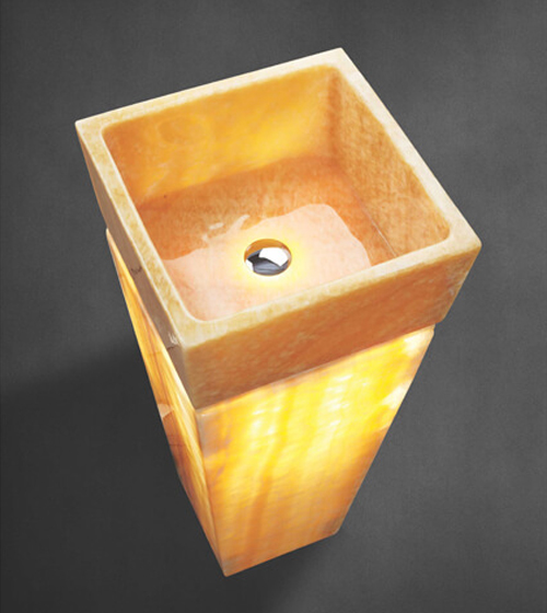 Centaur - Honey Onyx Pedestal Basin – Aquant India