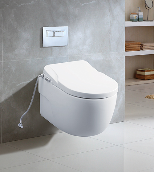 Swirl-Flush' Wall-Hung WC with Bidet Seat Cover