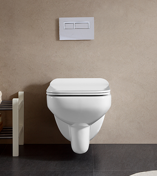 Rimless Wall-Hung Toilet with Slim PP Seat Cover – Aquant India