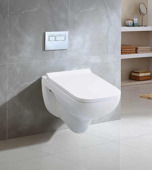 Rimless Wall-Hung Toilet with Slim PP Seat Cover – Aquant India