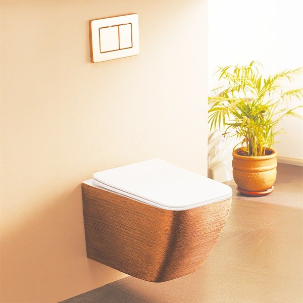 Rose Gold Toilet Seat | Wall Hung Commode | Rimless Toilet Wall Hung