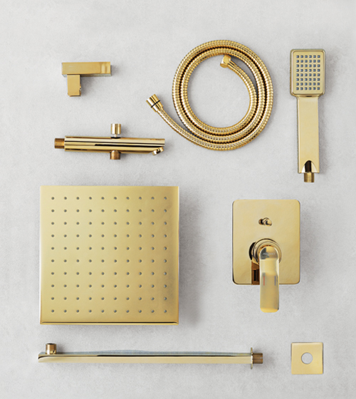 Basic Complete Shower Set Gold – Aquant India