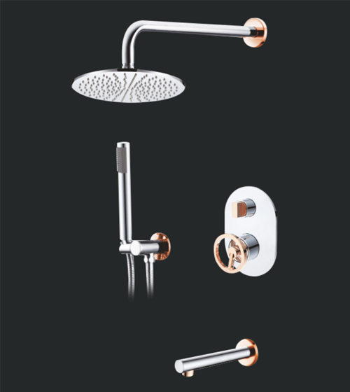 Basic Complete Shower Set (Rose Gold + Chrome) – Aquant India