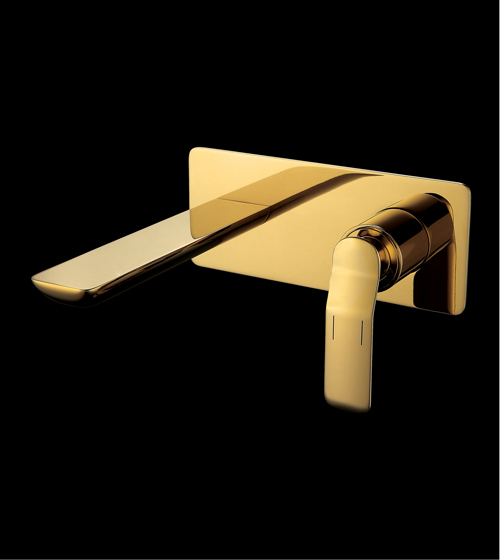 Basin Mixer - Wall-Mounted Gold – Aquant India