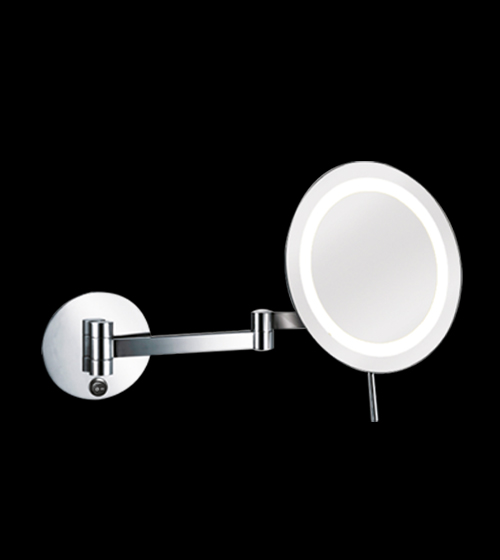 Brass Wall-Mounted LED Mirror (3x Magnification) – Aquant India