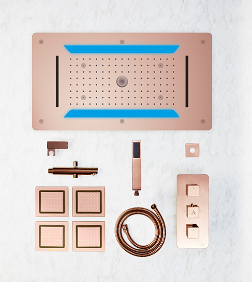 Complete Shower Set (Premium, Rose Gold) – Aquant India