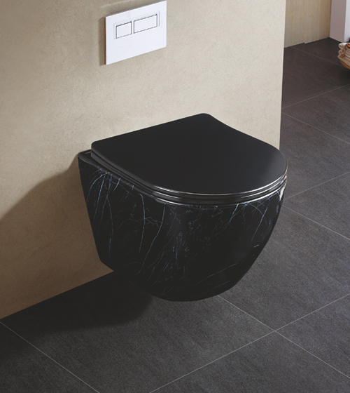 Marquina Glossy Finish Rimless WallHung WC with UF Slim Seat Cover